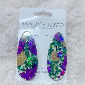 Mardi Gras Resin Earrings